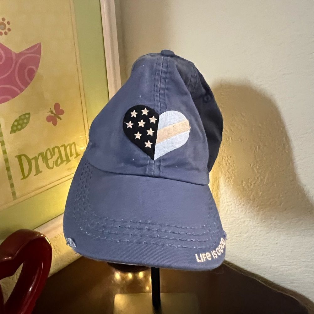 Life is Good Blue Heart Cap
